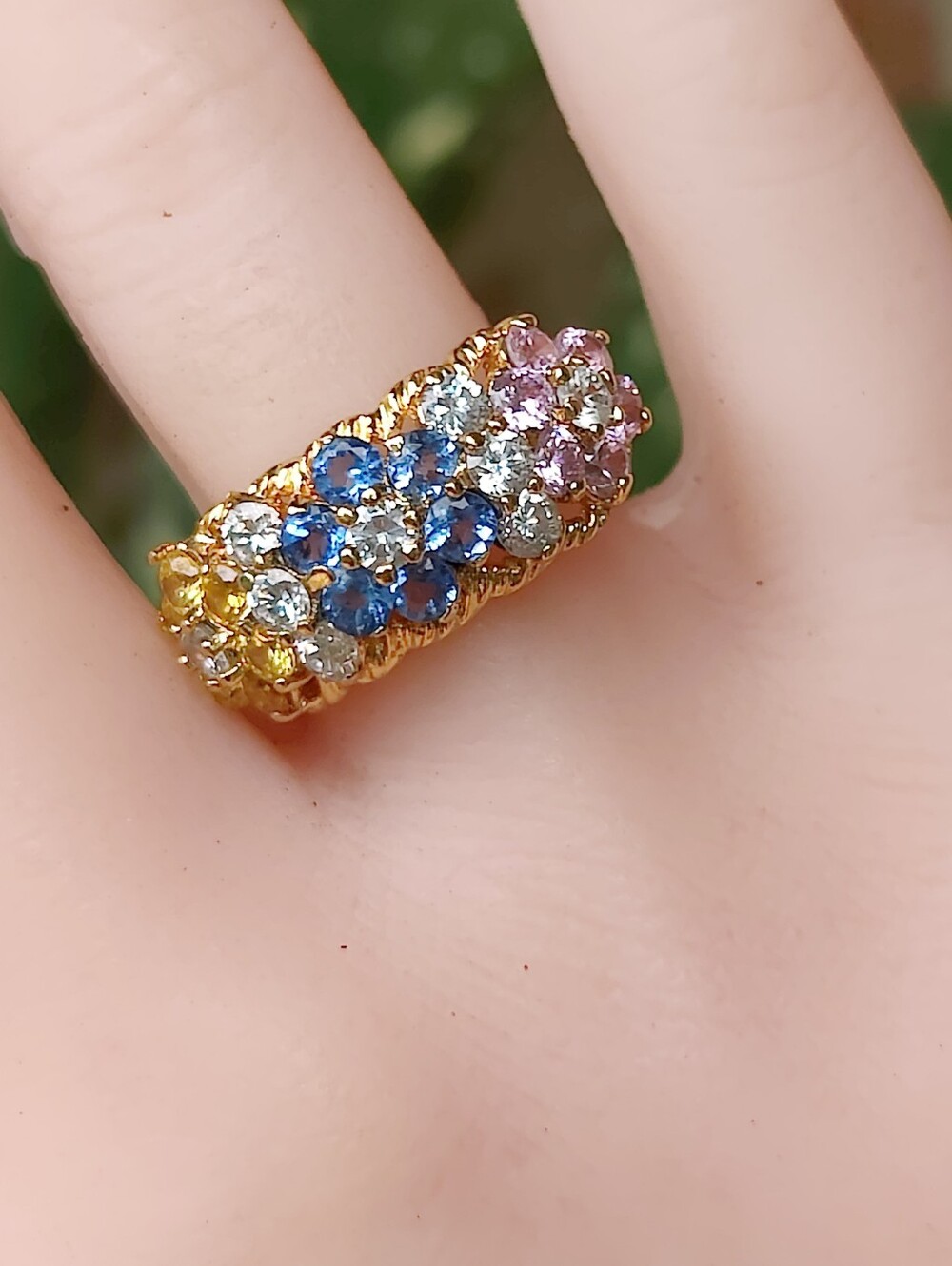 Ross-Simons Multicolor Sapphire and Diamond 14K Gold Band - Picture 9 of 10